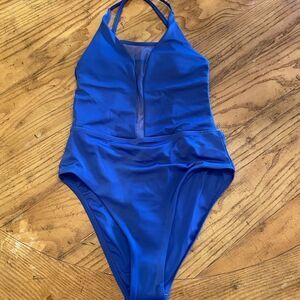 Bikini Village “my bikini story’ one piece bathing suit swim blue